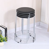 Plastic simple steel bar bench round bench home stool new adult high stool stool stool iron leg thickened set stool