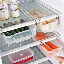 Refrigerator retractable storage tray blue shelf plastic drawer stretch inner box basket hanging basket artifact multifunctional finishing basket