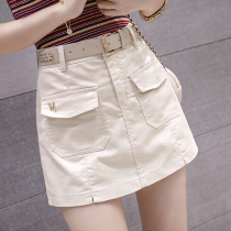 High-waisted denim miniskirt womens summer new elastic bag hip half-length skirt chic split slim anti-slip skirt pants