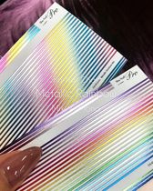 (Spot)Japans new sha-nail chrm rainbow laser line nail sticker 2 colors