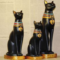 Egyptian Cat Black Town House fortune cat cat god best altar home ornaments symbol resin decorative candlestick