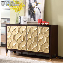 Enlock neoclassical shoe cabinet Entrance cabinet Solid wood dining side cabinet Hong Kong-style light luxury decorative cabinet foyer cabinet crescent cabinet