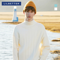 Lilbetter solid color turtleneck sweater mens simple Korean version of the sweater winter trend line loose sweater LB