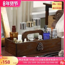 Creative Plaid tissue box ornaments Nordic living room coffee table desktop drawing box orange light luxury remote control storage box