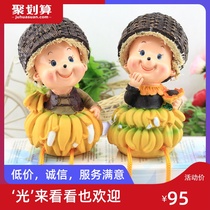 Resin crafts home decorations New House ornaments cute banana hanging foot doll large 8240