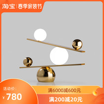 Spanish Oblure Round Ball Balance Light Creative Geometric Living Room Decoration Table Lamp Boss desk Classic Lamp
