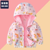 2021 autumn and winter New Girl assault jacket fleece camouflage coat childrens fleece windbreaker baby hooded Han