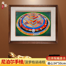 Trespass Cubist City Donka 3D Xuanguan Living room decoration hanging painting Nepalese hand painted gold Hidden Murals