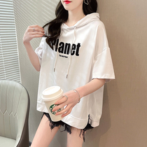 Hat short sleeve t shirt in 2022 new summer dress Han edition of loose net red in tide blower coat