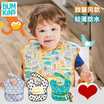American bumkins sweet heart with baby pocket baby eating bib waterproof saliva towel feeding rice cover summer