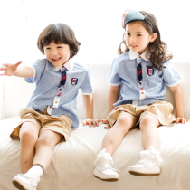 Kindergarten garden clothes summer clothes British Academy style childrens school uniform set primary school class clothes summer graduation photo clothing