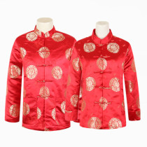 Qiu Winter couple's Tang-dressed senior male lady loose size long-sleeved top Chinese style Chinese cotton suit