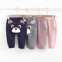 Baby Harun pants spring autumn thin section Korean version baby going out for long pants boy clothes boy girl pure cotton big fart pants