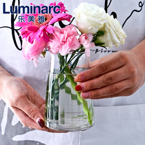 Le Meiya modern simple rich bamboo vase ornaments glass arrangement transparent living room countertop home Creative furnishings