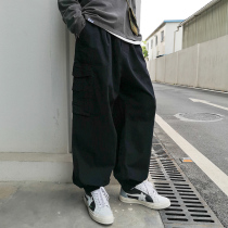 Tide brand overalls mens straight loose 9 points wide legs drop sense beam feet 9 points Harajuku style street hip-hop retro