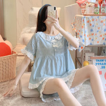 2022 New Sleepwear Teen Girl Summer Womens Tennis Red Pops Pure Cotton Cute Extras Short Sleeve Shorts Home Clothing