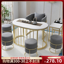 Nordic small apartment light luxury tea table Household tea table Balcony Kung Fu tea table and chair combination Small tea table Tea table