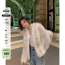 Deris Hard Gold 2022 new autumn and winter fox fur coat coat wool coat