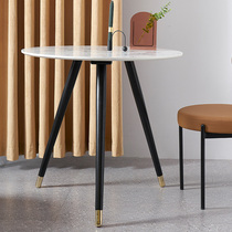 Nordic European light luxury marble dining table Net Red reception cafe round table simple modern negotiation small round table