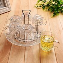 Glass set water Cup complete set of 6 family living room drinking cup set of colorless and transparent creative household heat-resistant)