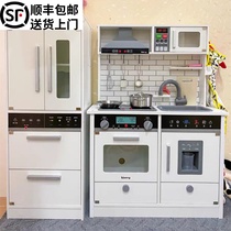 Childrens family Home Refrigerator Kitchen Toy Suit Wood Cooking Kitchenware for men and women Children Cechele Dolls Home