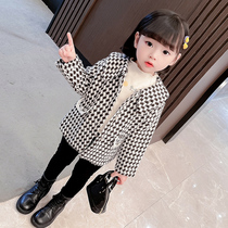 Girls coat spring and autumn 2022 new baby 3 years old Korean version of foreign style top girl fashionable childrens autumn clothes