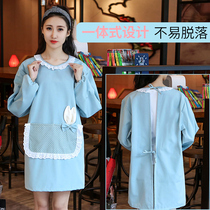 Winter Four Seasons wear new apron adult gown women long sleeve thick long overalls kitchen