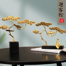 Brass Marble Zen Huangshan welcome pine ornaments Home decorations Living room entrance knickknacks Housewarming gifts