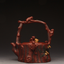 Taiwans return to the old purple clay pot master Jiang Yantings early hand-made lifter five generations