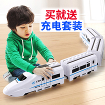 Electric high-speed rail harmonious rail train simulation motor vehicle model childrens puzzle early teaching boys toy car