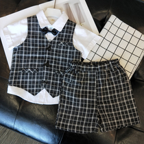 Baby Age Dress Male Suit Birthday One Year Old Boy Flowers Boy Flower Suit Summer Three Sets Childrens Boys Treasure