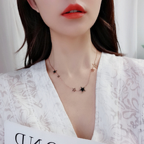 Pentagonal star necklace female ins simple cold wind choker titanium steel niche design tide Net red neck chain gift