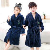 Childrens Clothing New Autumn and Winter Childrens Dress Soft Boy Bathrobe Strengthening Françoise Girls Nightclothes Home Clothing