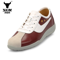 XGN mens shoes 2022 new men sports casual shoes genuine leather 100 hitch in Korean version lace leather shoes Agan shoe tide