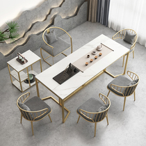 Office tea table and chair combination Simple modern fashion Marble new Chinese Zen light luxury Kung Fu tea table