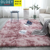Light luxury products Nordic ins net red same tie-dyed carpet living room coffee table mat long hair bedroom floor mat full of cute