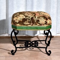 American dressing stool wrought iron chair iron balcony single chair single cloth cushion sofa stool European style shoe stool