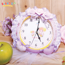 Hand sewn self-making creative home wall-mounted decoration double heart lace living room hanging clock handmade cloth art diy material bag