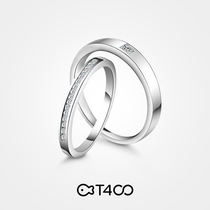 T400 couple ring female male sterling silver pair niche design element circle simple marriage proposal gift to girlfriend