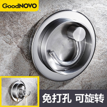 Hole-free 304 stainless steel home hook entrance hidden rotating door single hanging hook Hanging heavy objects on the wall