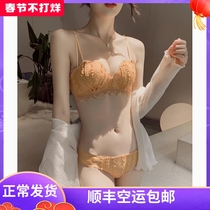 Underwear Summer Thin Section Female Small Chest Gathered No Steel Ring Sexy Lace Shell Girls Light Comfortable Beautiful Back Bra