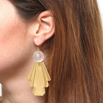 Love tile life 2 pieces 75 fold Maslo American lady OL minimalist niche boutique gift gilded decorative large earrings