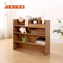 Solid wood childrens learning table bookshelf shelf modern simple multifunctional combination desktop small bookshelf simple table