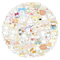 80 pieces of Korean Ins cartoon big ear dog Yugui Dog sticker cute expression Handbook material DIY Decorative Sticker