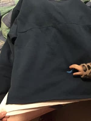 衣服很宽松的，穿着很好看，里面带一层薄绒，整体还是可以的，颜色没有色差