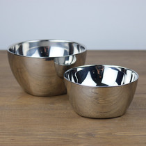 Exquisite Texture Thickened 304 Stainless Steel Bowl Household Rice Bowl Adult Rice Bowl Children Bowl Heat Insulated Small Bowl Anti-hot