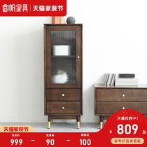 Nordic Wood TV cabinet side cabinet combination small apartment living room wine cabinet kitchen cupboard side cabinet storage locker