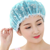 Double shower cap female waterproof bath adult headgear thickened dry hair cap Daughter childrens shower cap Kitchen fume shower cap