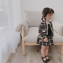 Female treasure child foreign style suit girl Spring and Autumn Children girl baby small fragrant wind knitting autumn 2020 New