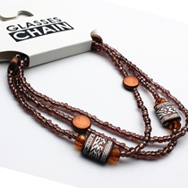 SZL GLASSES retro ethnic style presbyism sunglasses chain hanging neck rope belt with tide